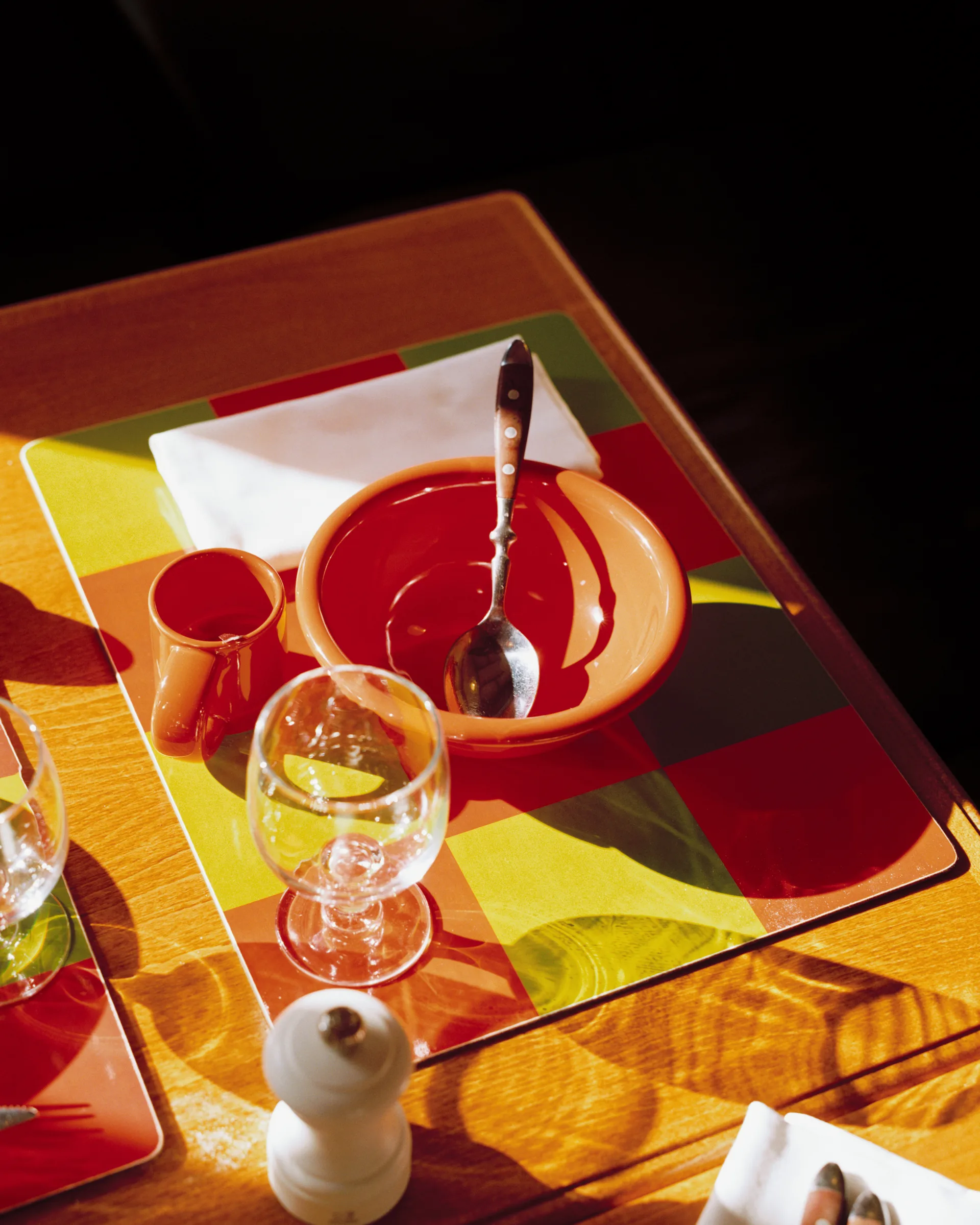 Check σουπλά 30x40 cm 2 τεμάχια, Butter-burgundy Hem