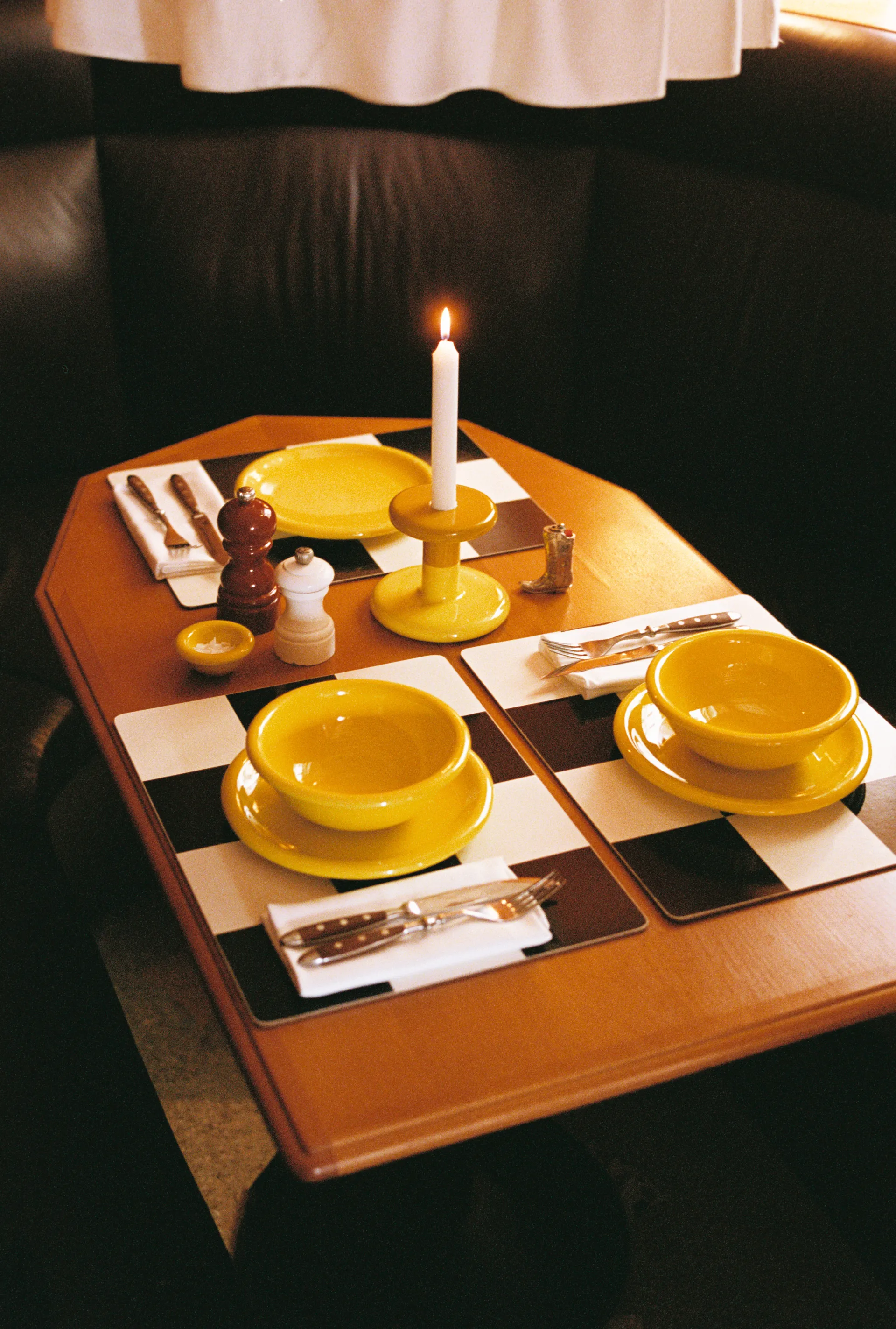 Check σουπλά 30x40 cm 2 τεμάχια, Light blue-chocolate Hem