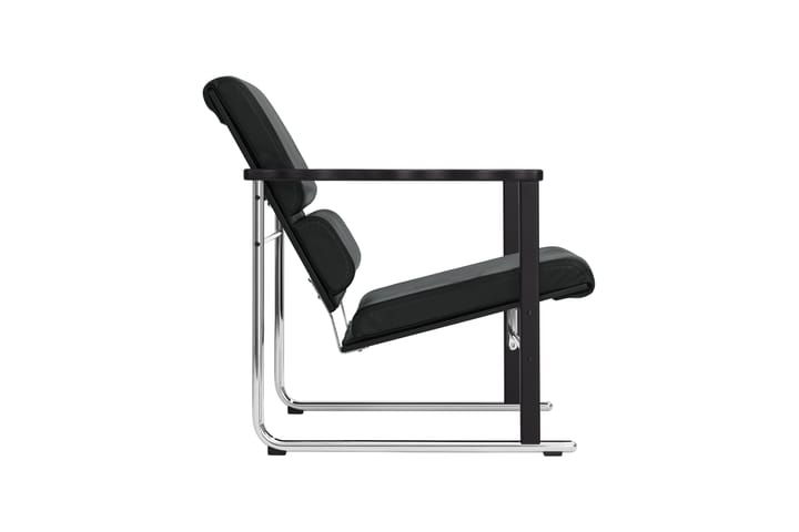 Experiment 502 lounge πολυθρόνα, Black-black leather Hem