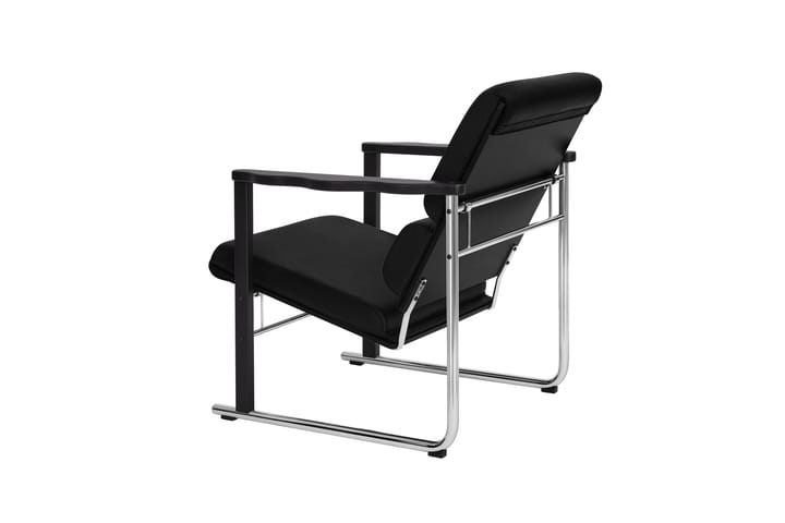 Experiment 502 lounge πολυθρόνα, Black-black leather Hem