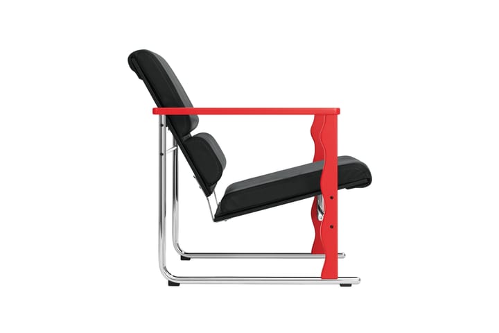 Experiment 503 lounge πολυθρόνα, Red-black leather Hem