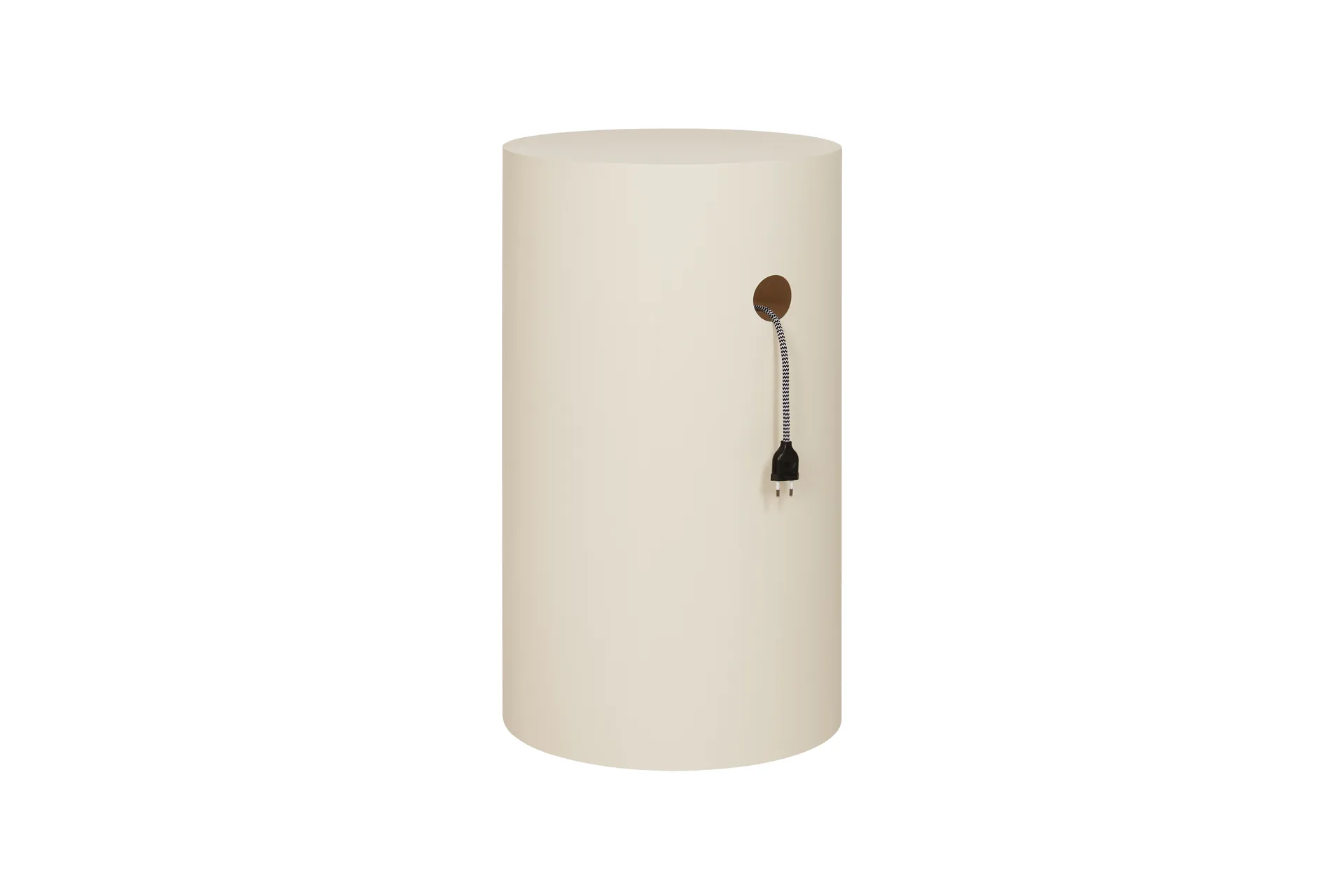 Hide βάθρο Ø38x68 cm, Light ivory textured Hem