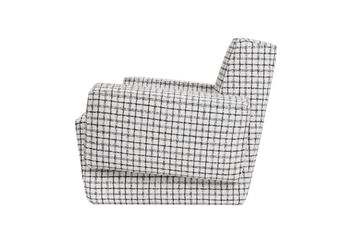 Hunk lounge πολυθρόνα με μπράτσα, Checkered black/white Hem