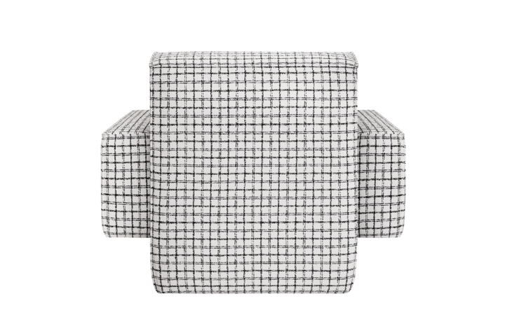 Hunk lounge πολυθρόνα με μπράτσα, Checkered black/white Hem