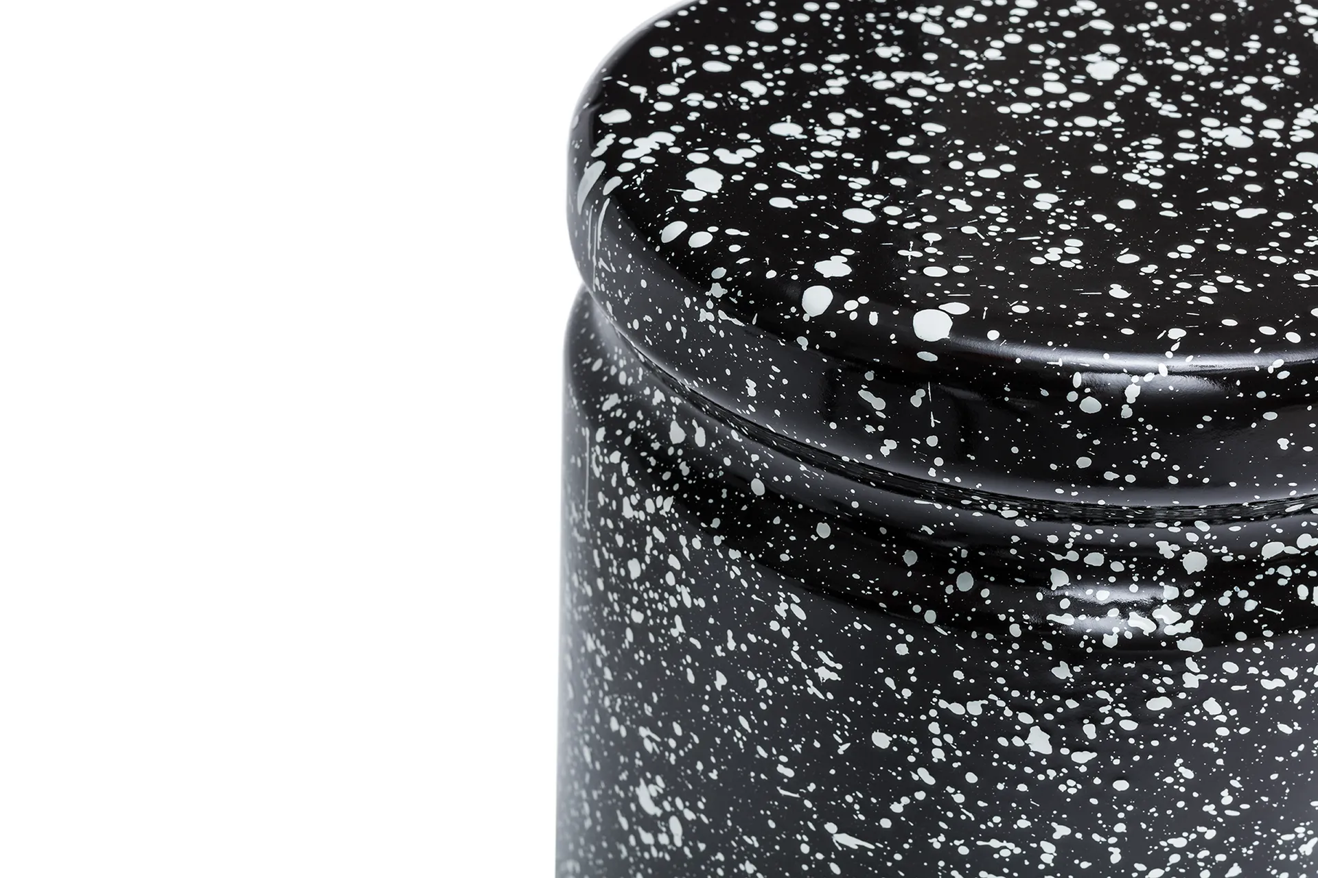 Last σκαμπό Ø32x44 cm, Black-white splatter Hem