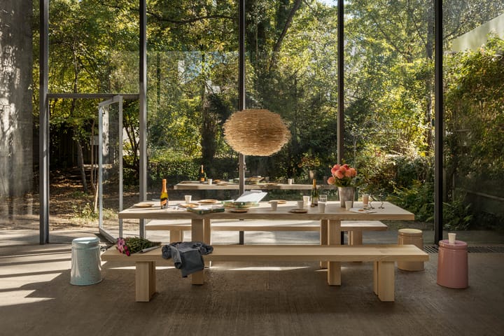 Τραπέζι φαγητού Max με παγκάκια 250 cm, Φλαμουριά Hem