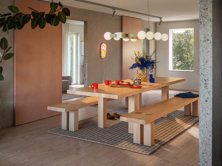 Τραπέζι φαγητού Max με παγκάκια 250 cm, Φλαμουριά Hem
