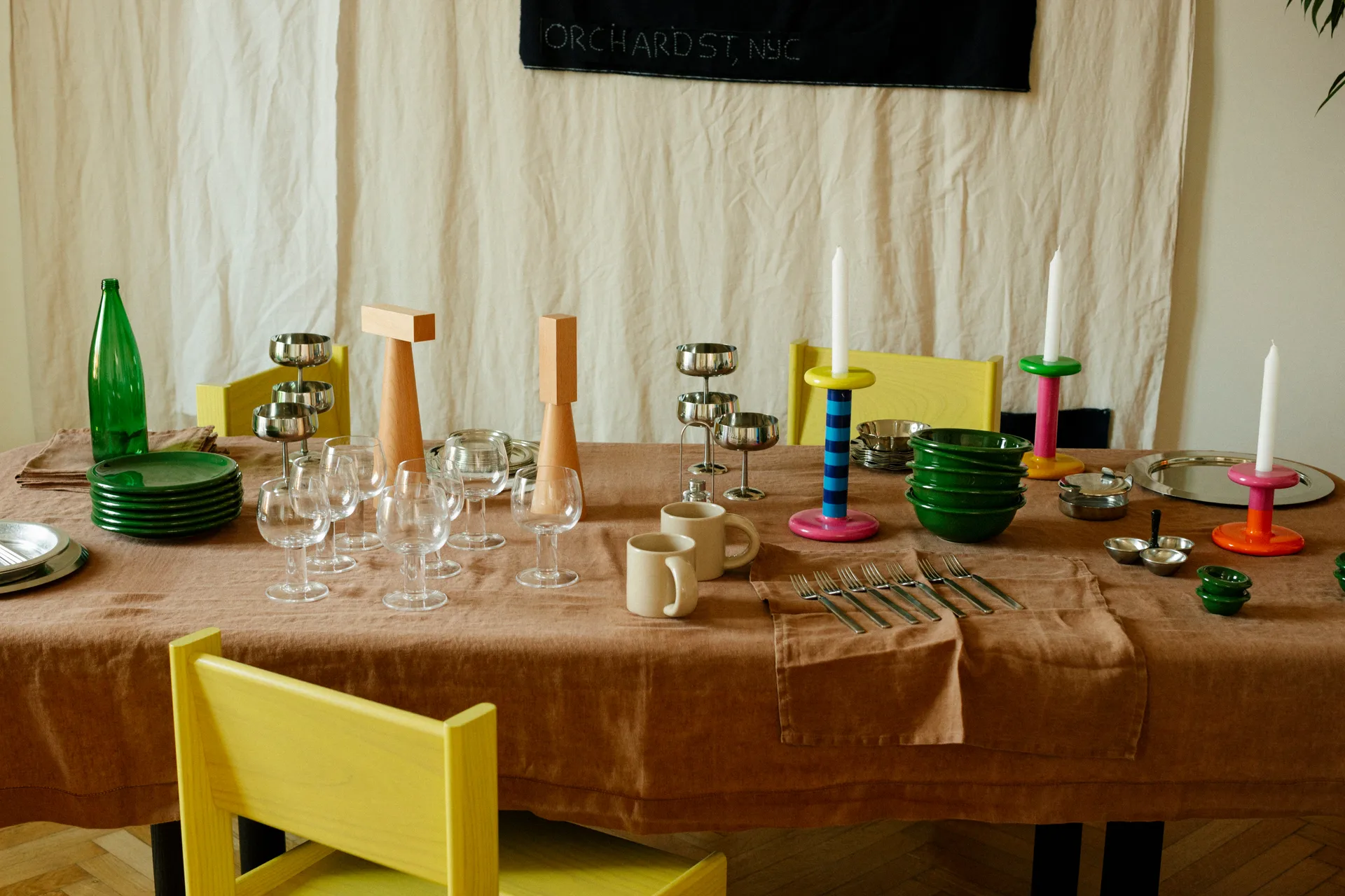 Pesa κηροπήγιο High 23 cm, Sky blue-night blue stripe Hem