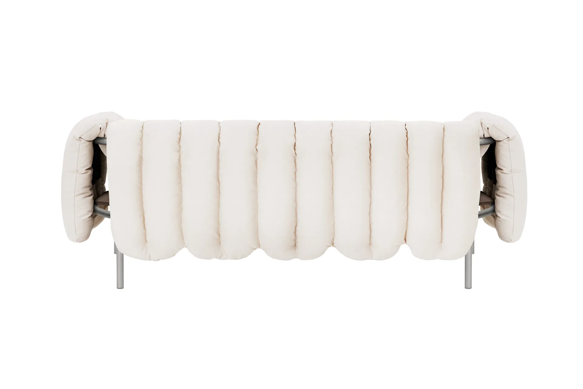 Puffy 2,5-θέσιος καναπές 205 cm, Natural-Ανοξείδωτο ατσάλι Hem