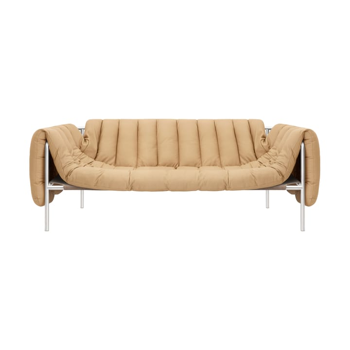 Puffy 2,5-θέσιος καναπές 205 cm - Sand leather-Ανοξείδωτο ατσάλι - Hem