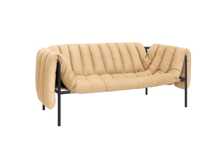 Puffy 2,5-θέσιος καναπές 205 cm, Sand leather-black grey Hem