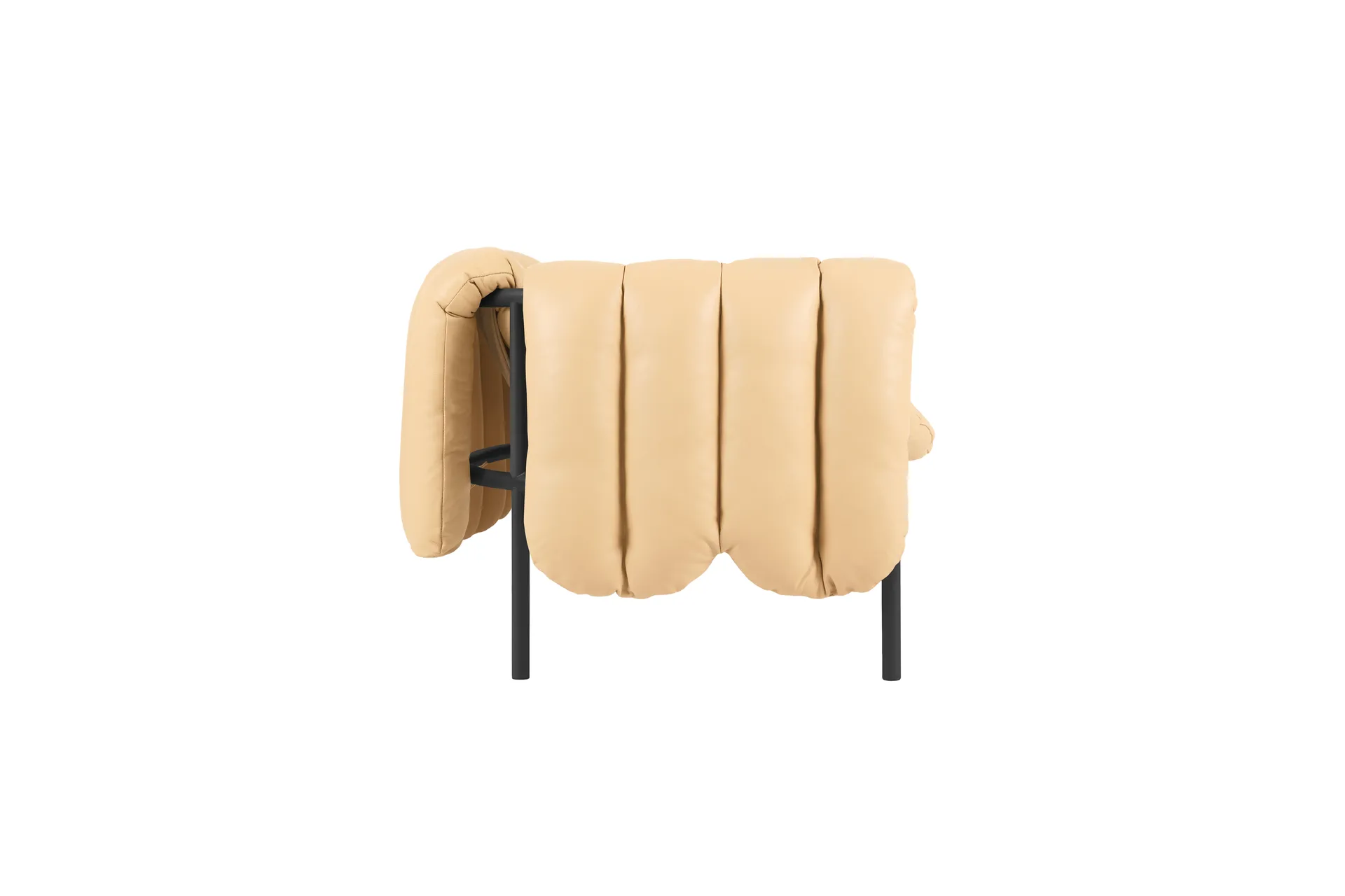 Puffy 2,5-θέσιος καναπές 205 cm, Sand leather-black grey Hem