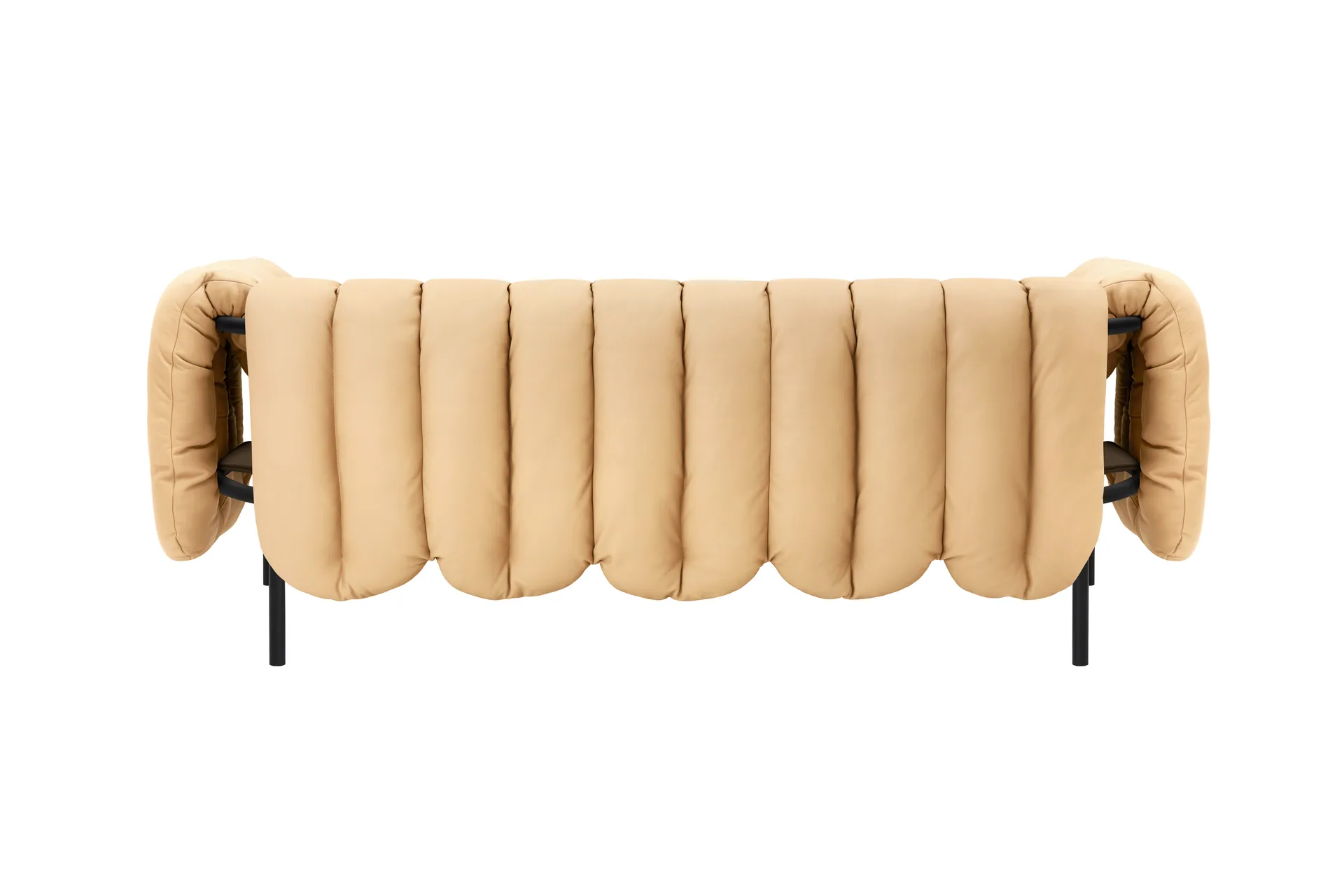 Puffy 2,5-θέσιος καναπές 205 cm, Sand leather-black grey Hem