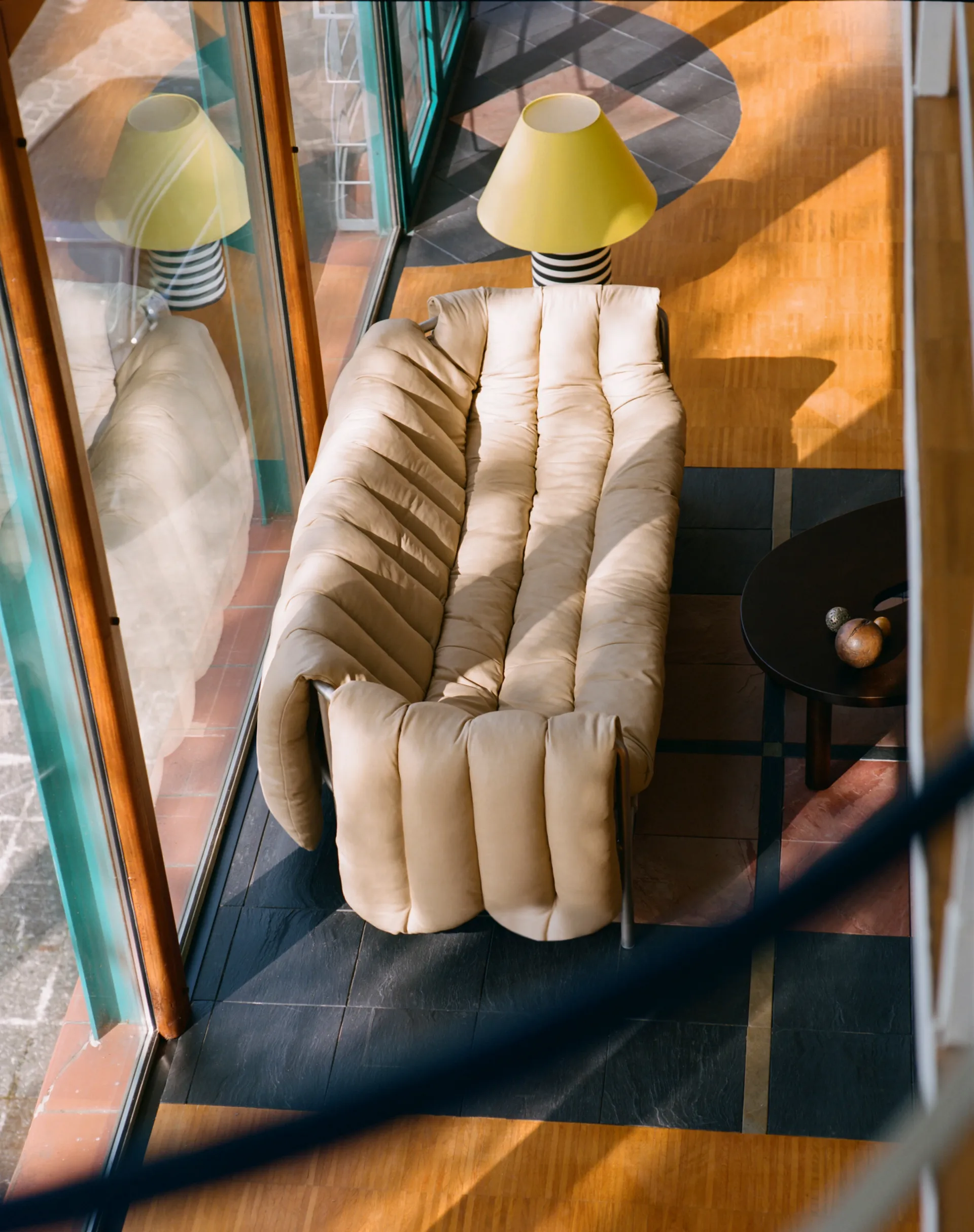 Puffy 2,5-θέσιος καναπές 205 cm, Sand leather-cream Hem