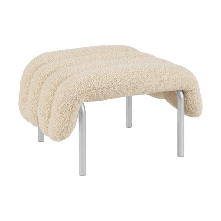 Puffy υποπόδιο 58x67 cm - Eggshell-Ανοξείδωτο ατσάλι - Hem