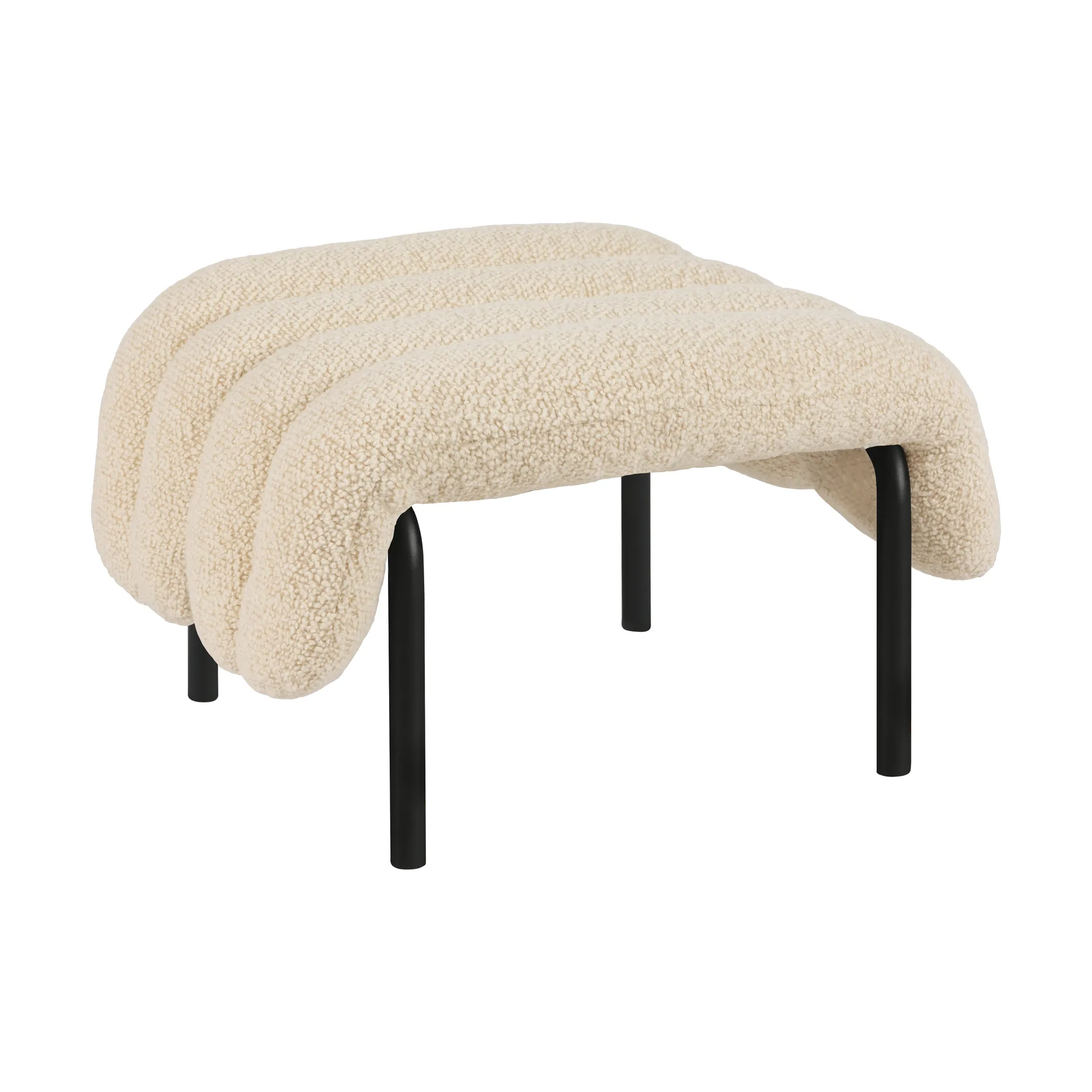 Puffy υποπόδιο 58x67 cm, Eggshell-black grey Hem