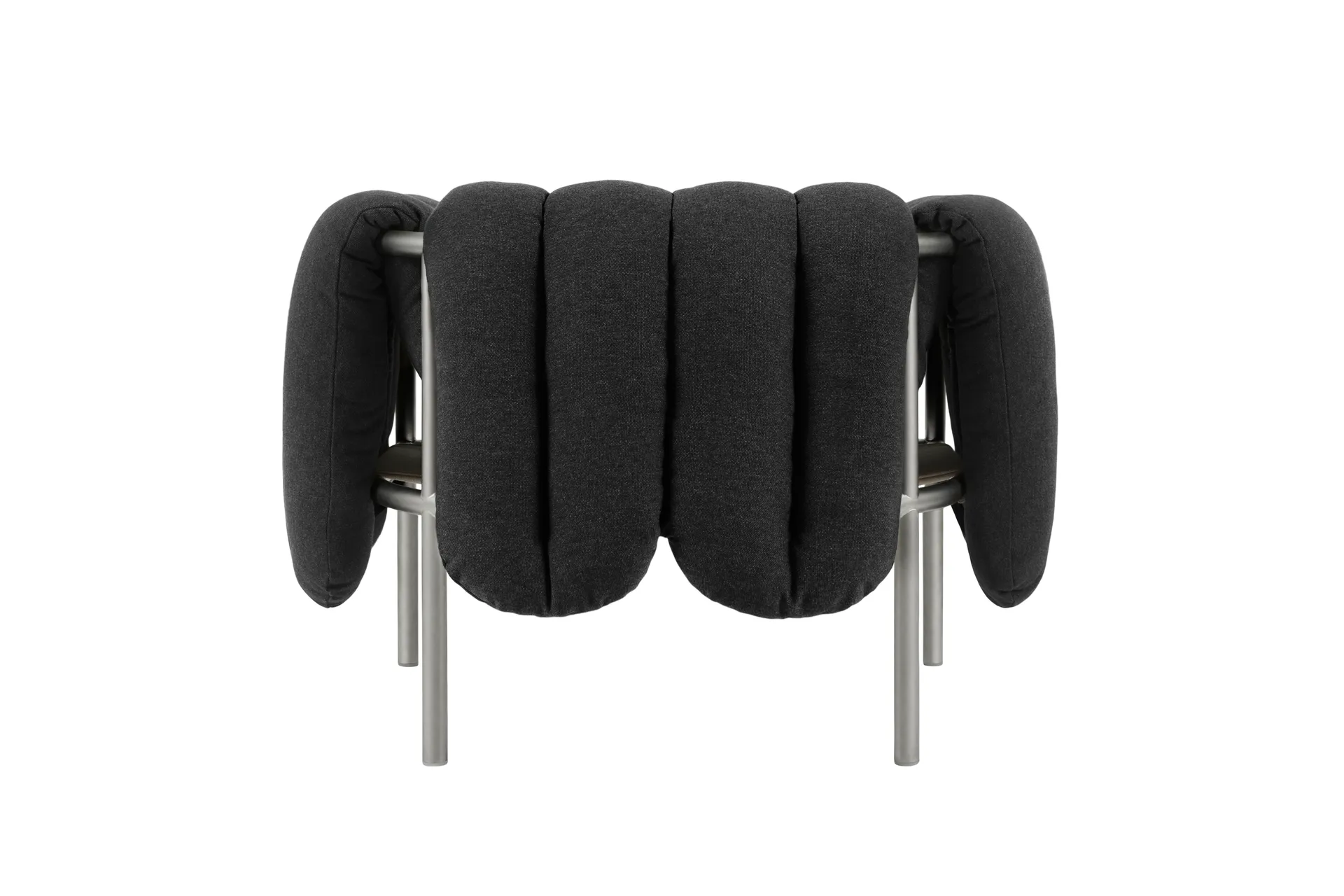 Puffy lounge πολυθρόνα, Anthracite-Ανοξείδωτο ατσάλι Hem