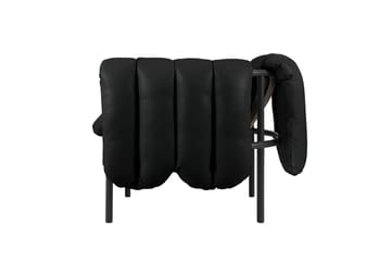 Puffy lounge πολυθρόνα - Black leather-black grey - Hem