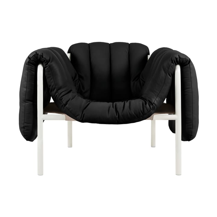 Puffy lounge πολυθρόνα - Black leather-cream - Hem