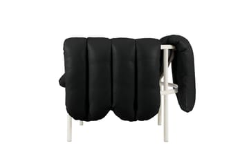 Puffy lounge πολυθρόνα - Black leather-cream - Hem