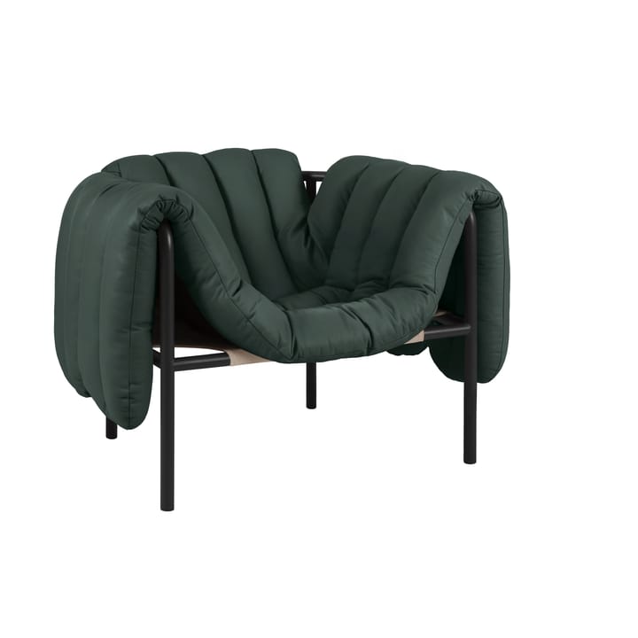 Puffy lounge πολυθρόνα - Dark green leather-black grey - Hem