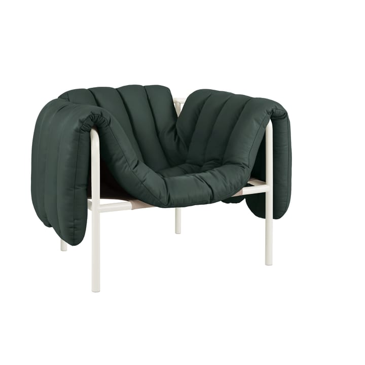 Puffy lounge πολυθρόνα - Dark green leather-cream - Hem