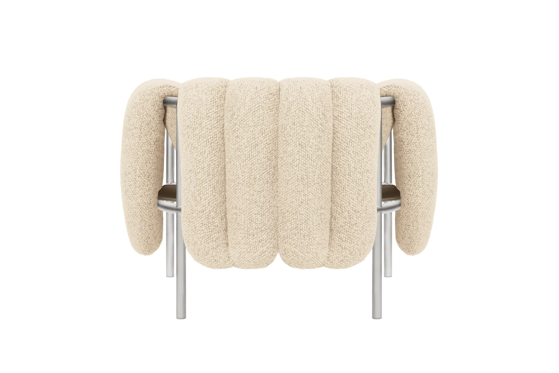 Puffy lounge πολυθρόνα, Eggshell-Ανοξείδωτο ατσάλι Hem