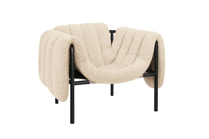 Puffy lounge πολυθρόνα, Eggshell-black grey Hem