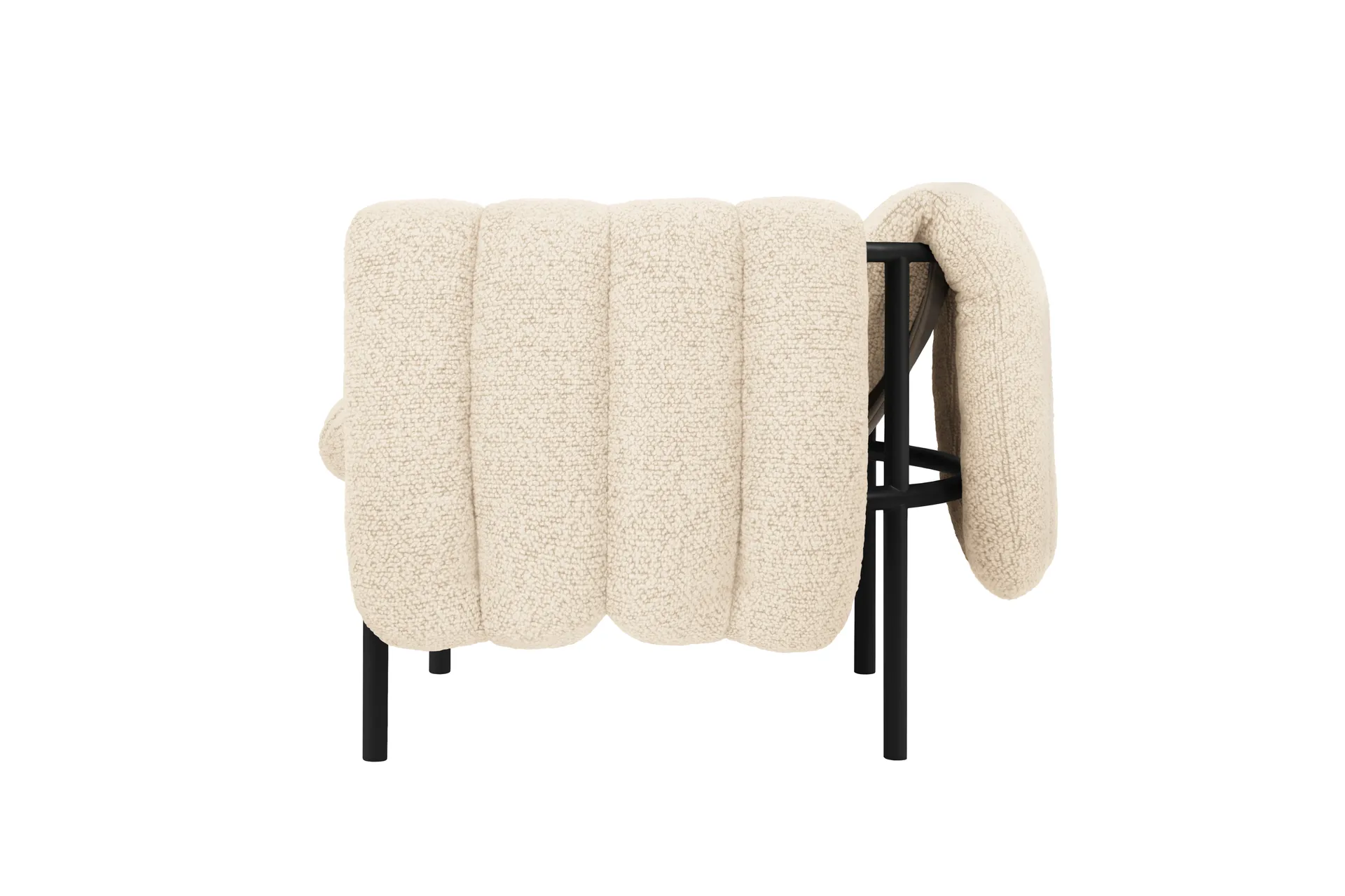 Puffy lounge πολυθρόνα, Eggshell-black grey Hem