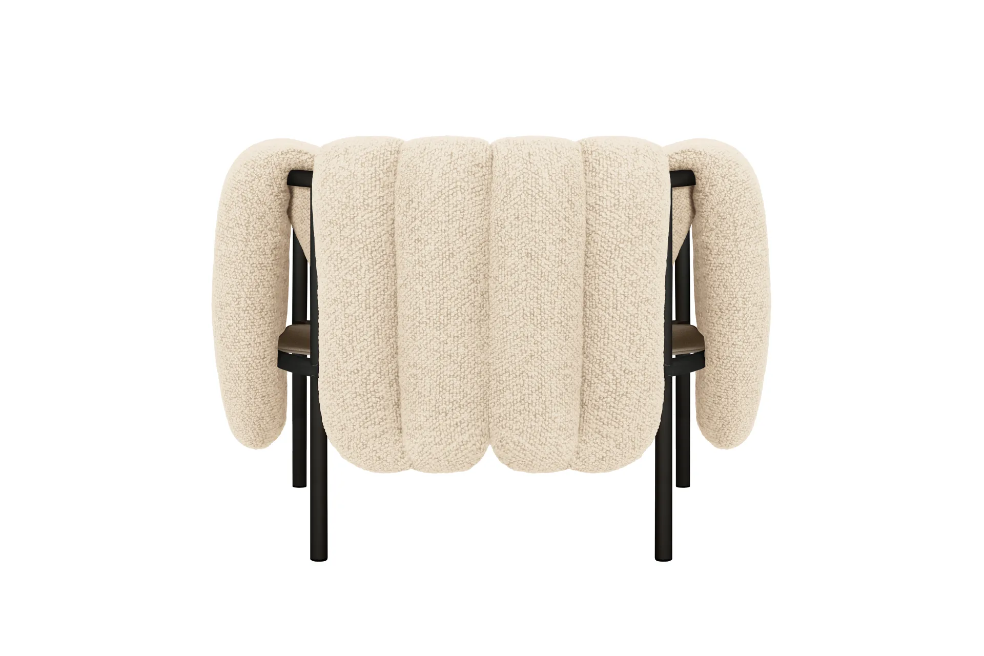 Puffy lounge πολυθρόνα, Eggshell-black grey Hem