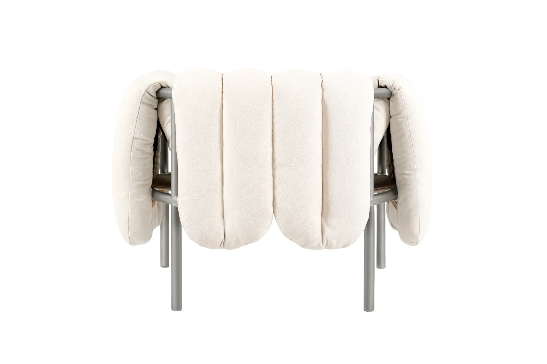 Puffy lounge πολυθρόνα, Natural-Ανοξείδωτο ατσάλι Hem