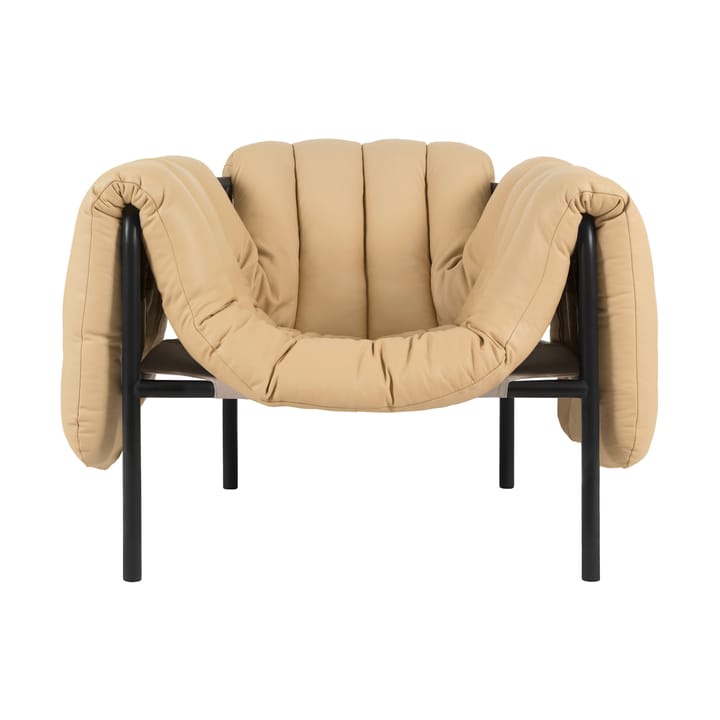 Puffy lounge πολυθρόνα - Sand leather-black grey - Hem