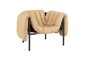 Puffy lounge πολυθρόνα - Sand leather-black grey - Hem