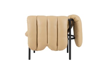 Puffy lounge πολυθρόνα - Sand leather-black grey - Hem