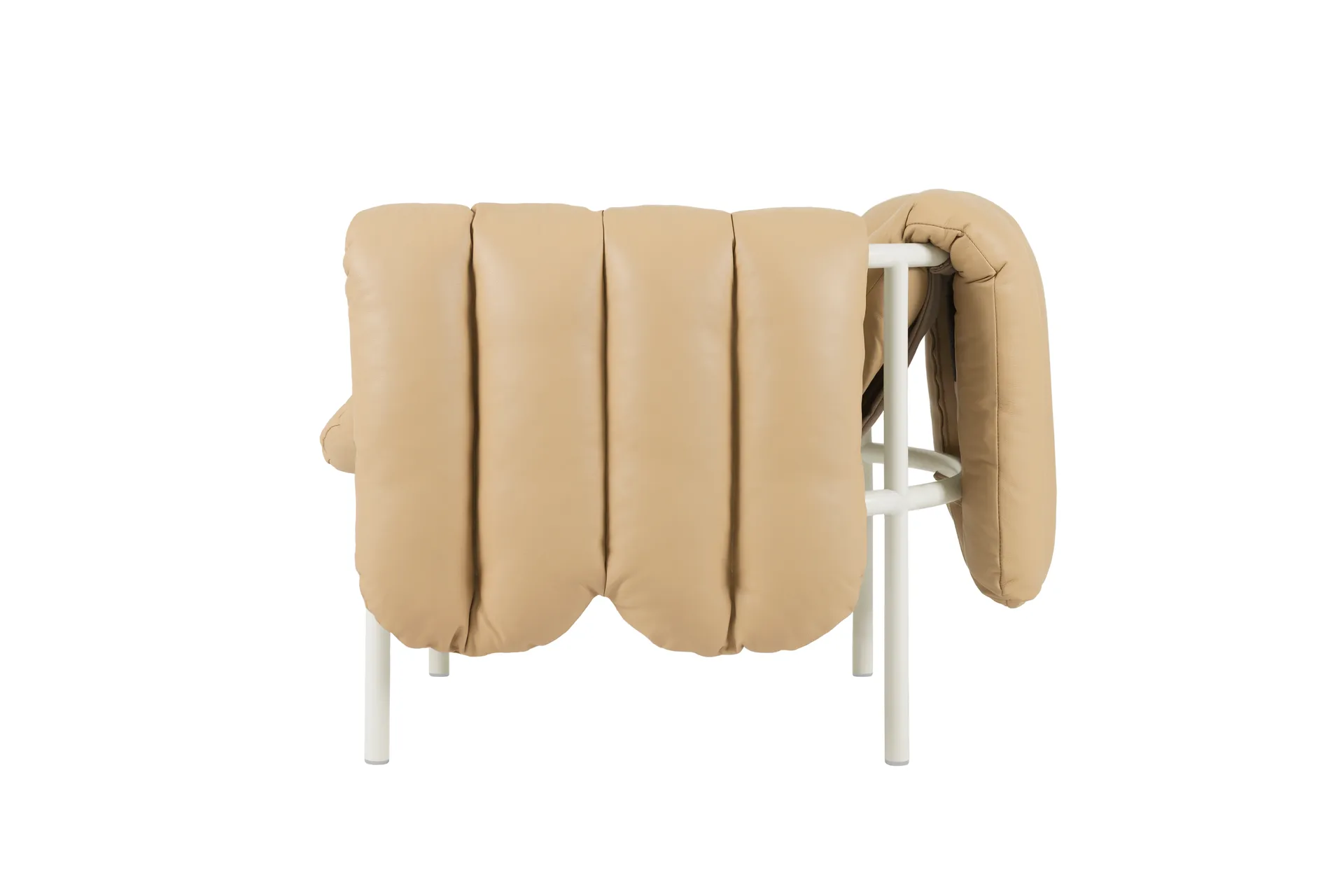 Puffy lounge πολυθρόνα, Sand leather-cream Hem
