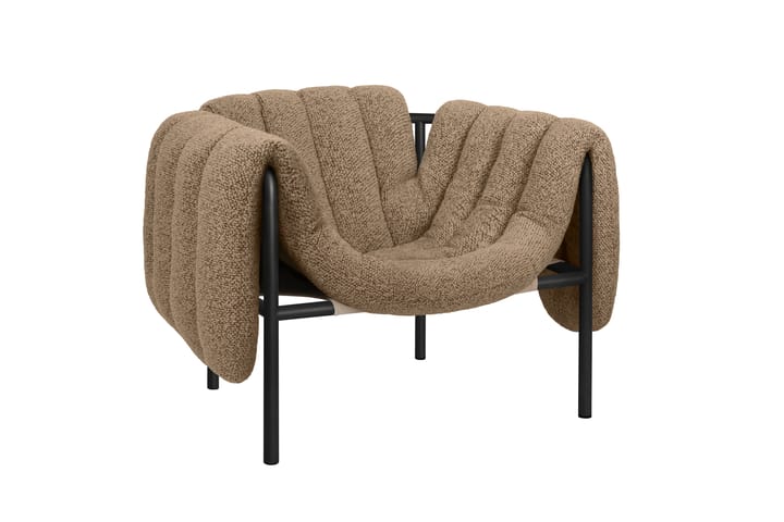 Puffy lounge πολυθρόνα, Sawdust-black grey Hem