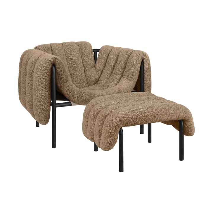 Puffy lounge πολυθρόνα + υποπόδιο - Sawdust-black grey - Hem