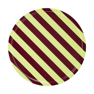Stripe δίσκος Large Ø65 cm - Butter-burgundy - Hem