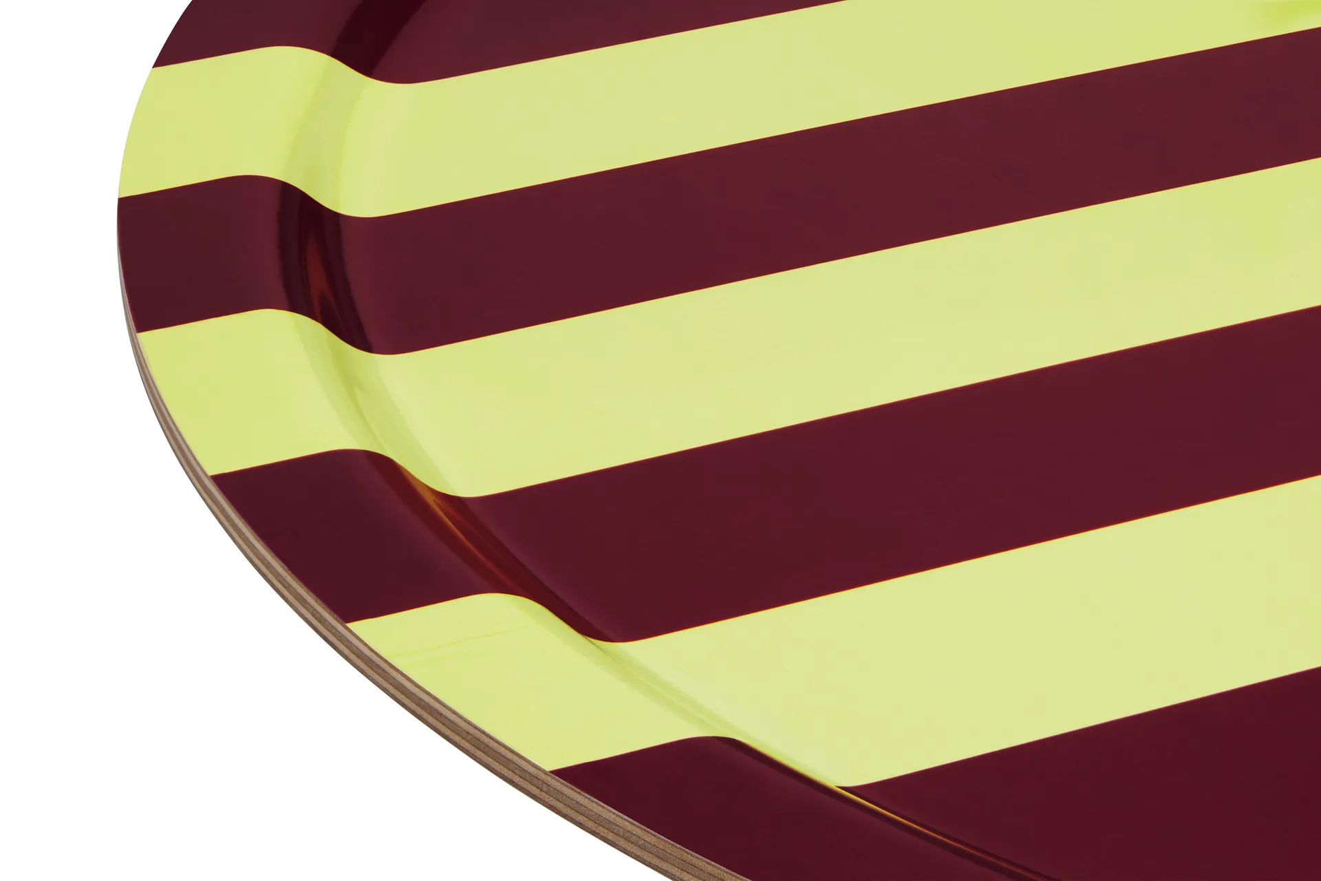 Stripe δίσκος Large Ø65 cm, Butter-burgundy Hem