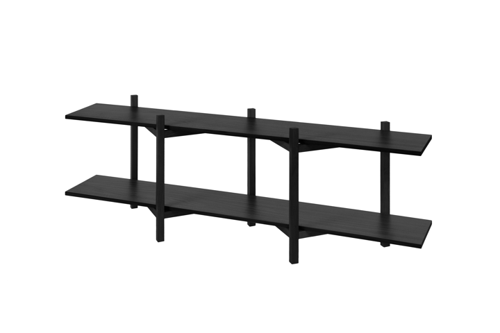 Zig Zag ράφι Media 194x57 cm, Black Hem