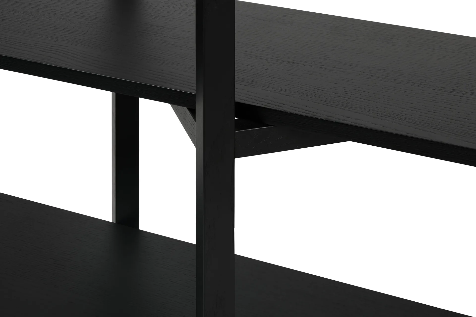 Zig Zag ράφι Media 194x57 cm, Black Hem