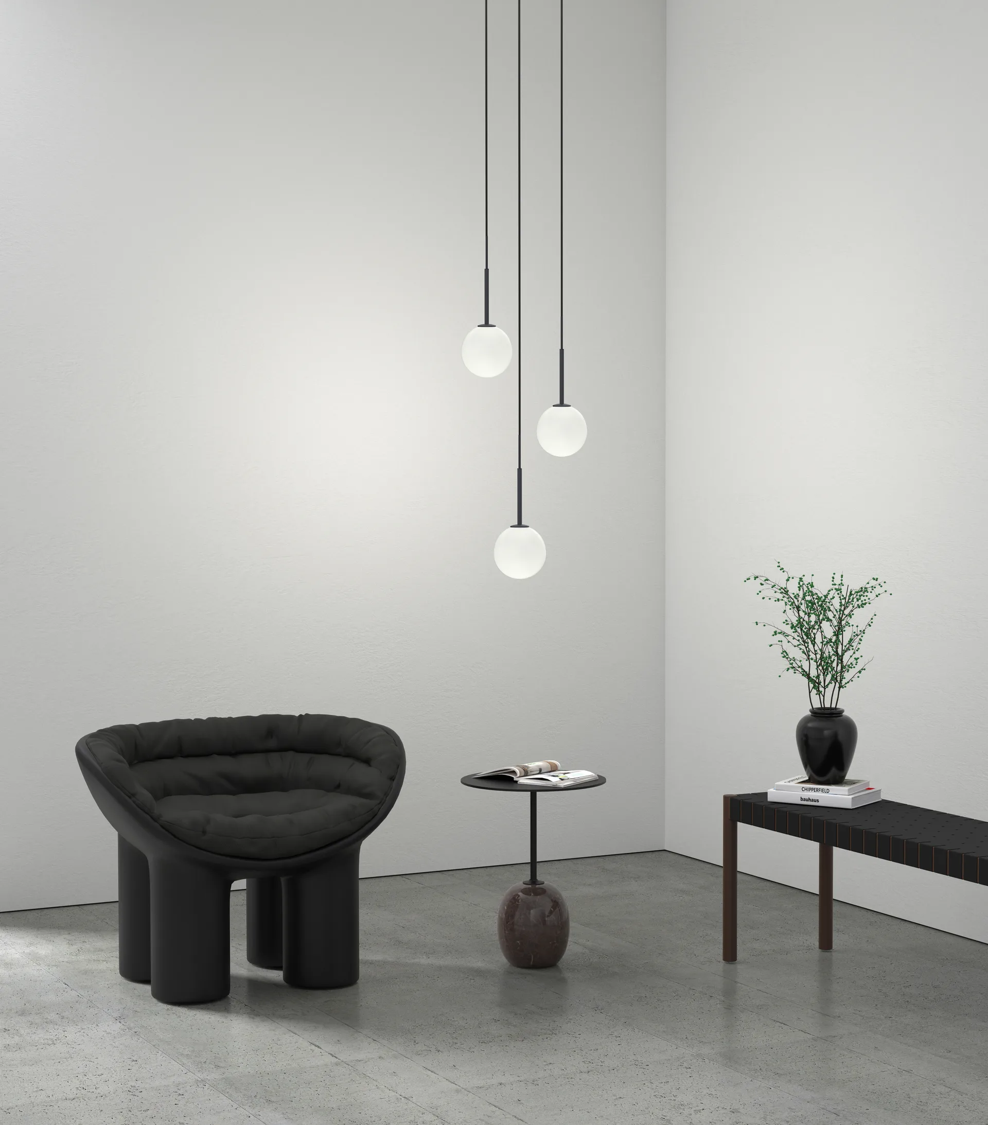 Ballon κρεμαστό φωτιστικό, Ματ μαύρο Herstal