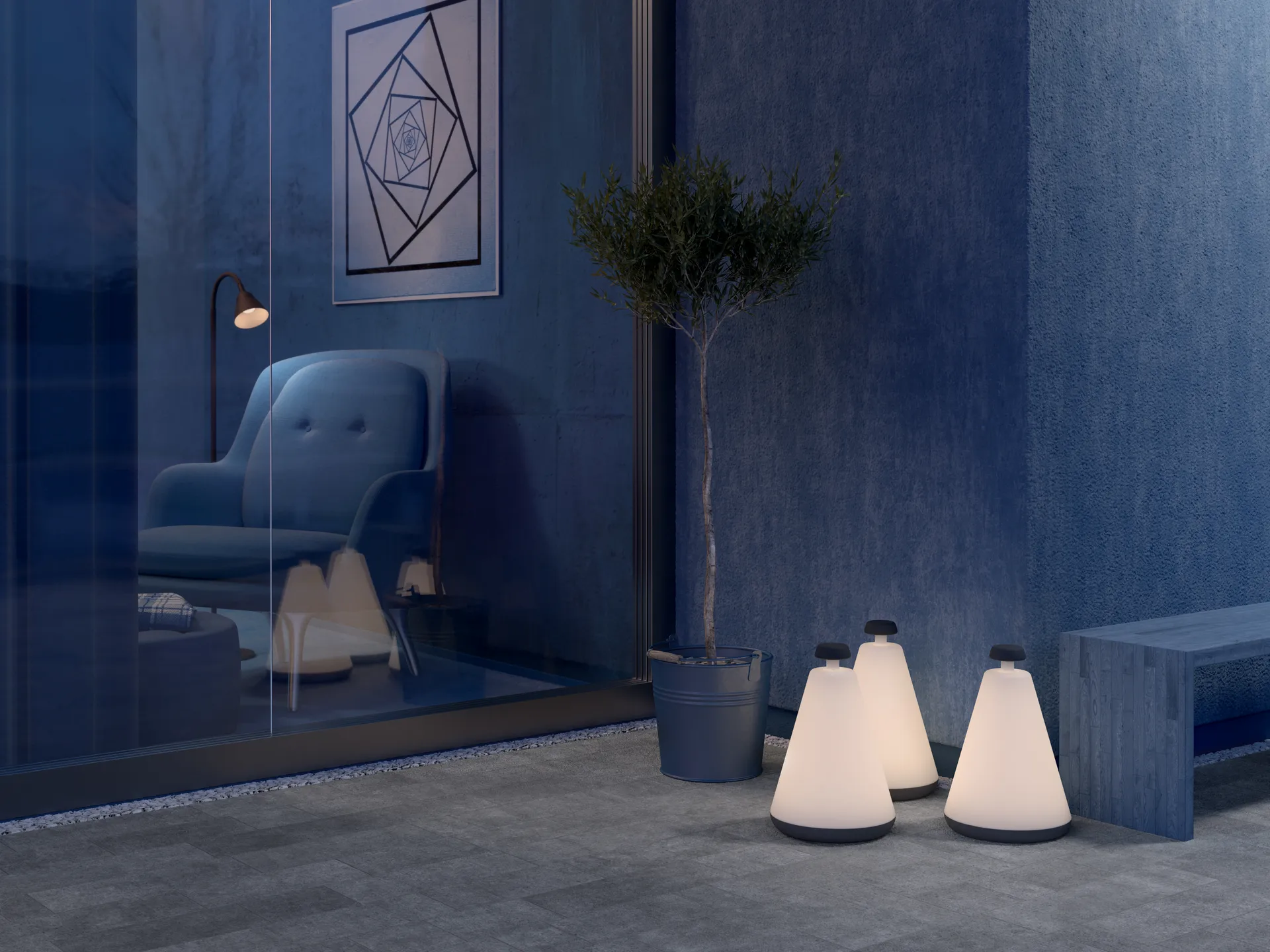 Buoy φορητό επιτραπέζιο φωτιστικό, γκρι Herstal