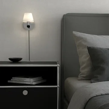 Gil επιτοίχιο φωτιστικό - Χρώμιο-οπαλί γυαλί   - Herstal