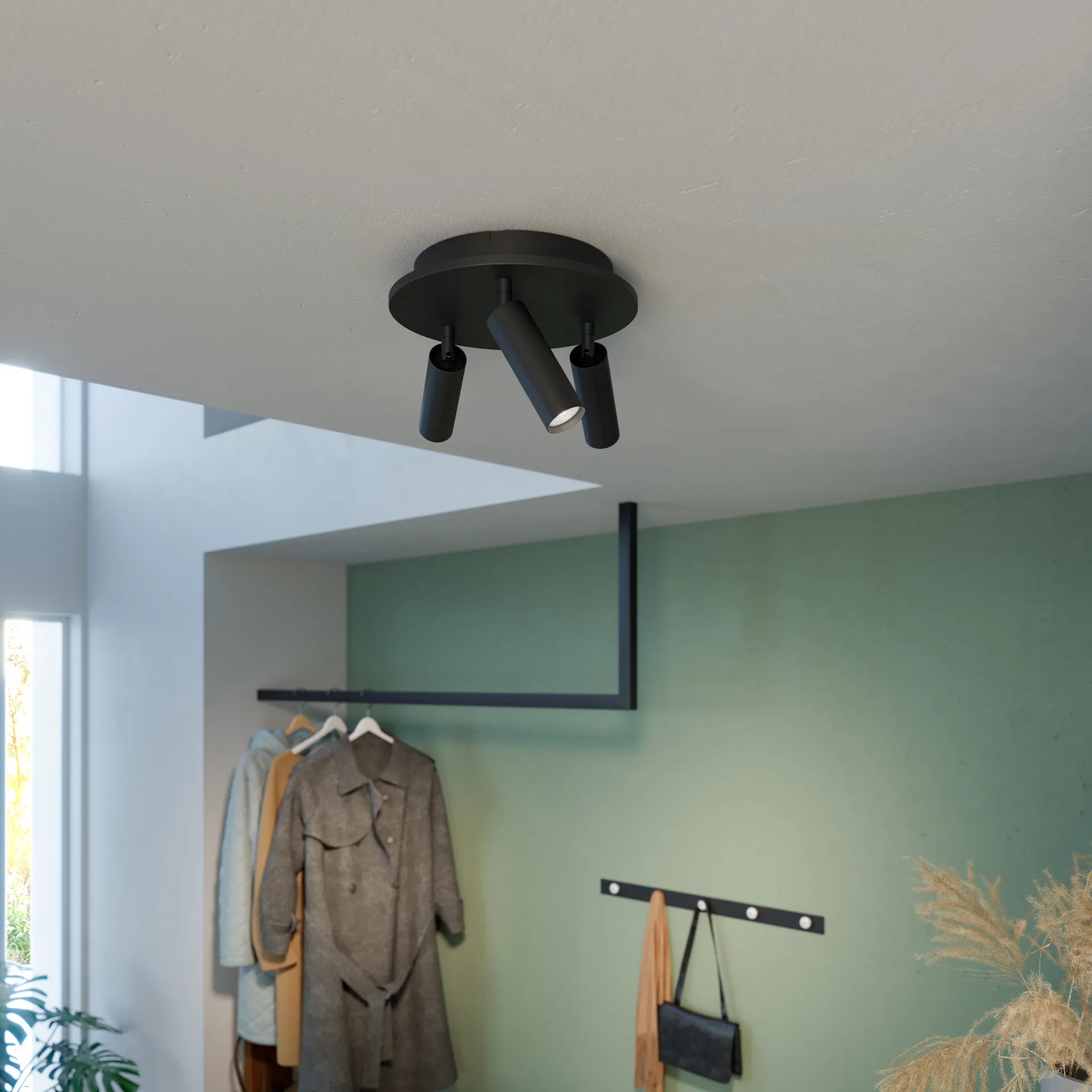 Pipeline spotlight στρογγυλό 3, Ματ μαύρο Herstal