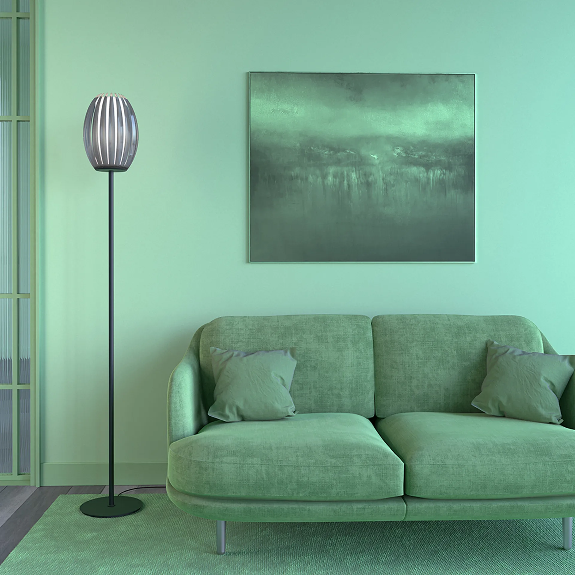 Φωτιστικό δαπέδου,Tentacle, 165 εκ, Μαύρο-φιμέ Herstal