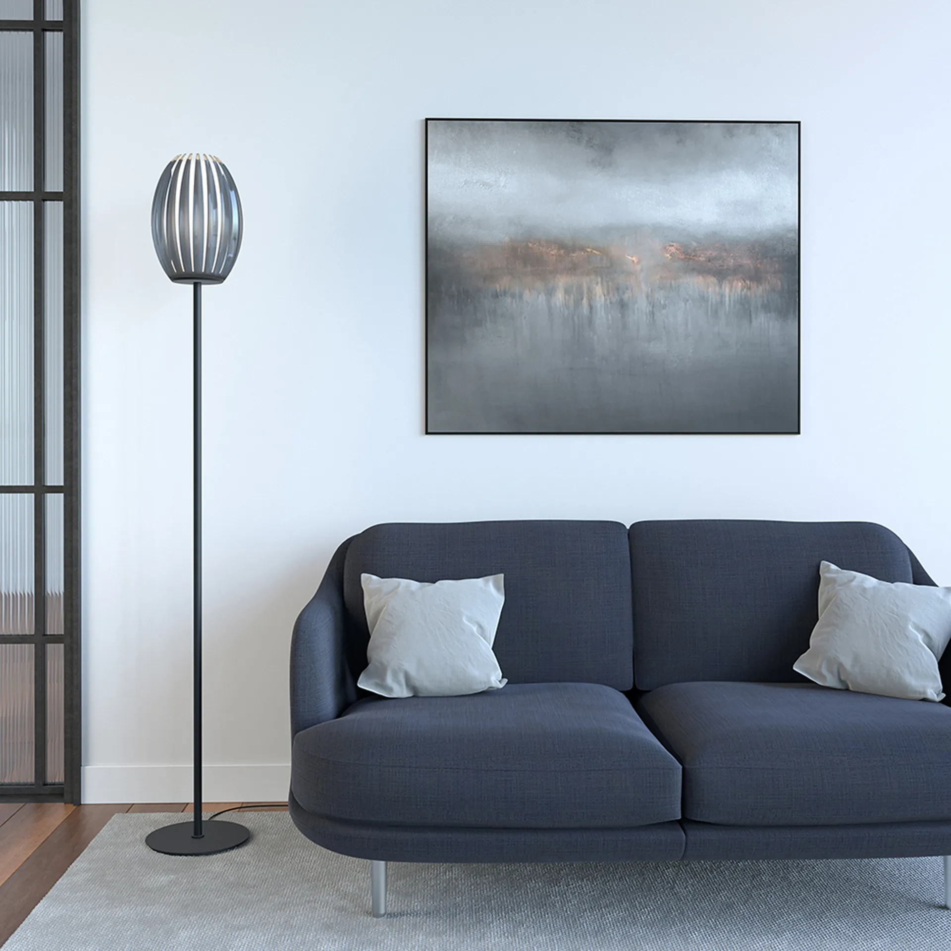 Φωτιστικό δαπέδου,Tentacle, 165 εκ, Μαύρο-φιμέ Herstal