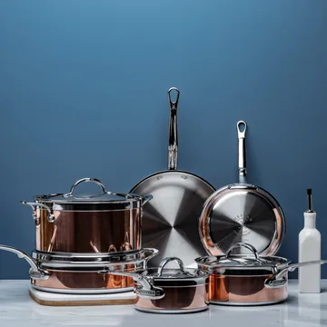 Σετ κατσαρόλας και τηγανιού Hestan Copperbond - 10 τεμάχια - Hestan