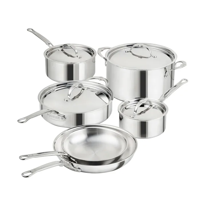 Hestan ProBond Luxe σετ κατσαρολιών και τηγανιών - Ανοξείδωτο ατσάλι, 10 τεμάχια - Hestan