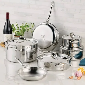 Hestan ProBond Luxe σετ κατσαρολιών και τηγανιών - Ανοξείδωτο ατσάλι, 10 τεμάχια - Hestan